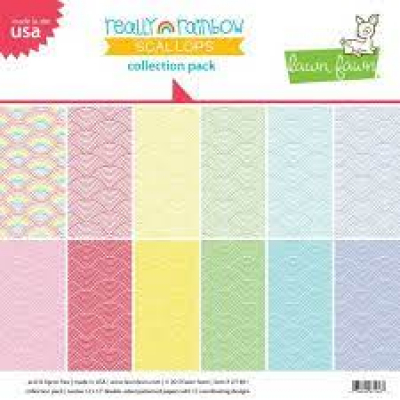 Lawn Fawn Really Rainbow Scallops 12x12 Inch Collection Pack (LF1861)