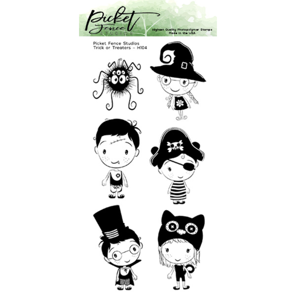 Picket Fence Studios Trick or Treaters Clear Stamps (H-104)