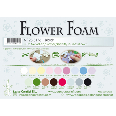Leane Creatief Flower Foam Sheets A4 Black (25.5176)