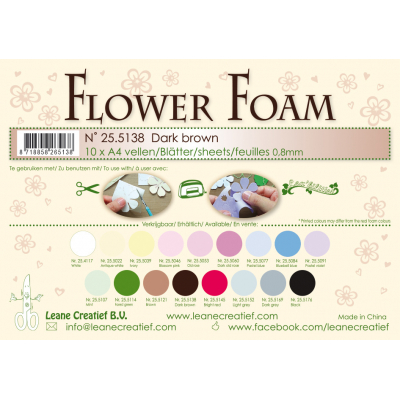 Leane Creatief Flower Foam Sheets A4 Dark Brown (25.5138)