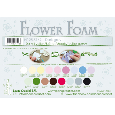 Leane Creatief Flower Foam Sheets A4 Dark Grey (25.5169)