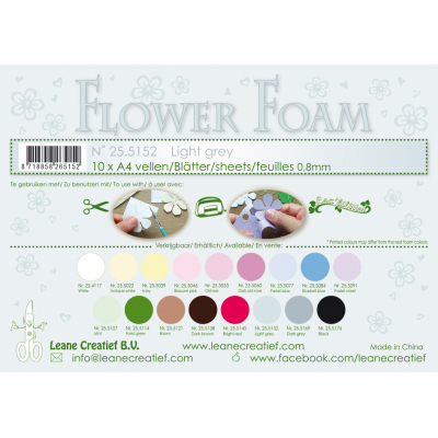Leane Creatief Flower Foam Sheets A4 Light Grey (25.5152)