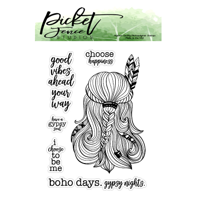 Picket Fence Studios Boho Gypsy Girl Clear Stamps (BH-102)