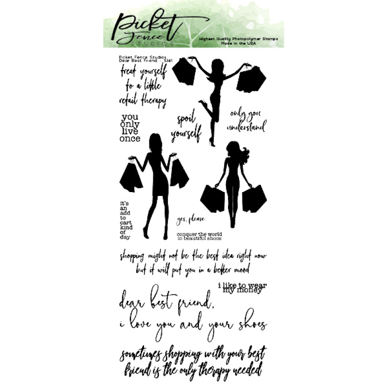 Picket Fence Studios Dear Best Friend Clear Stamps (S-141) (745557990618)