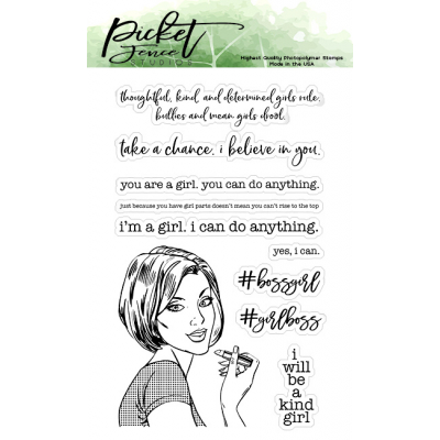 Picket Fence Studios #Girlboss Clear Stamps (GB-100)