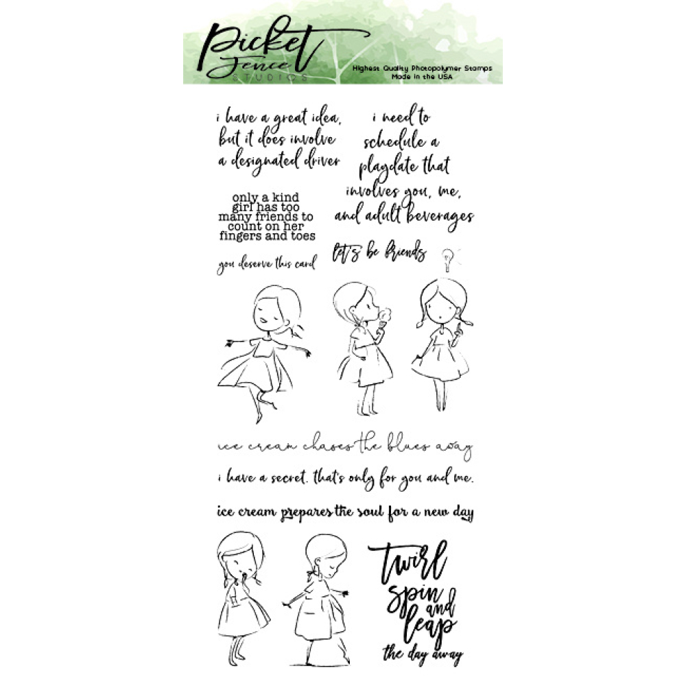 Picket Fence Studios Sweet Dear Friend Clear Stamps (S-117) (691035248255)
