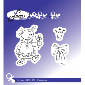 By Lene Girl with Bow Clearstamps (BLS1029)