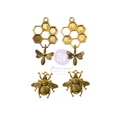 Prima Marketing Miel Charms Metal Bee (4pcs) (998127)