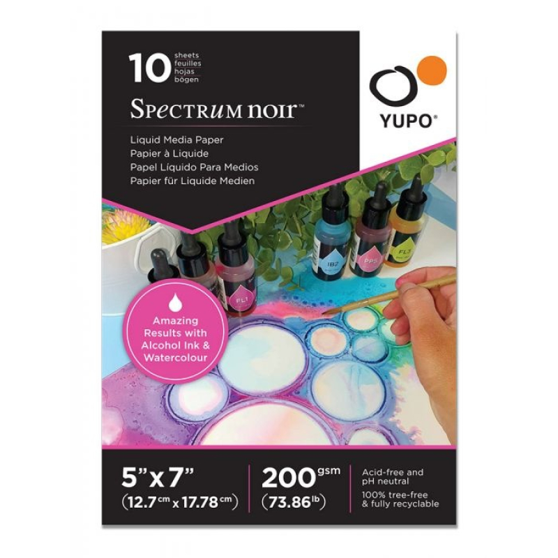 Spectrum Noir Yupo Liquid Media Paper 5x7 Inch (10pcs) (SN-YU10-5X7S)