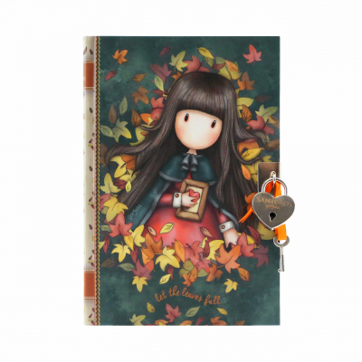Gorjuss Journal Lockable w/ Heart Shaped Lock Autumn Leaves (815GJ05)