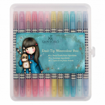 Gorjuss Watercolour Dual-tip Pens (12pk) - Santoro - Brights (GOR 851101)