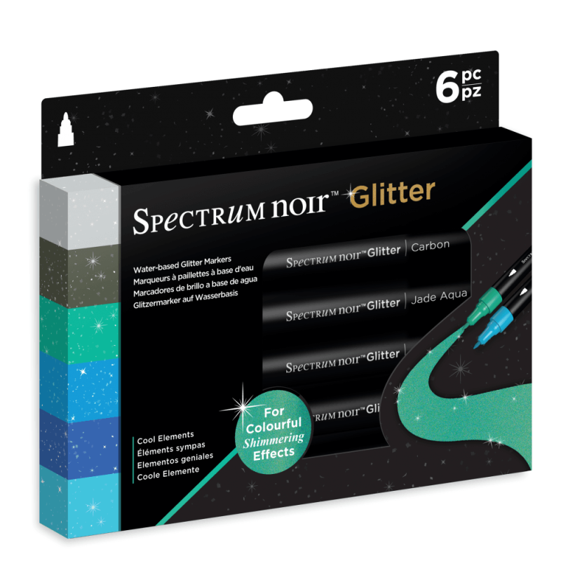 Spectrum Noir Glitter Marker Cool Elements (6pc) (SN-GLM-CEL6)