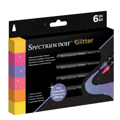 Spectrum Noir Glitter Marker Vibrant Florals (6pc) (SN-GLM-VFL6)