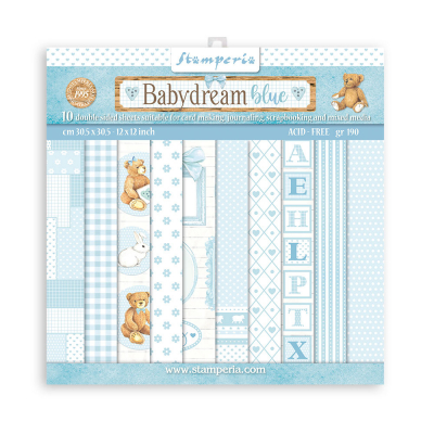 Stamperia Babydream Blue 12x12 Inch Paper Pack (SBBL106)