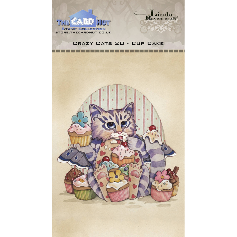 The Card Hut Crazy Cats Cup Cake Clear Stamps (LRCC020)