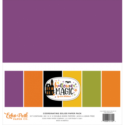 Echo Park Halloween Magic 12x12 Inch Coordinating Solids Paper Pack (HMA249015)