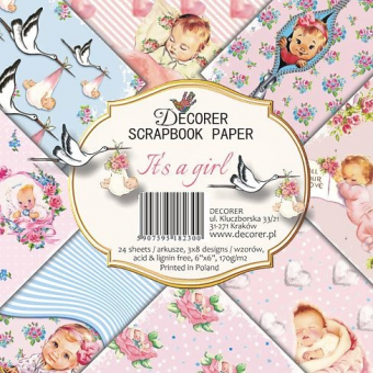Decorer It's a Girl 6x6 Inch Paper Pack (DECOR-C27-230)