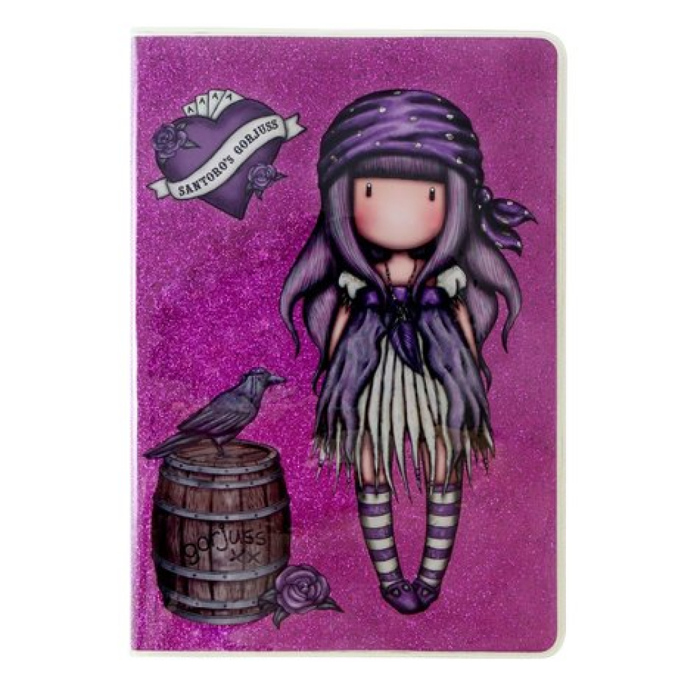 Gorjuss Notebook Glitter w/ PVC Cover A5 Sea Nixie (1107GJ01)