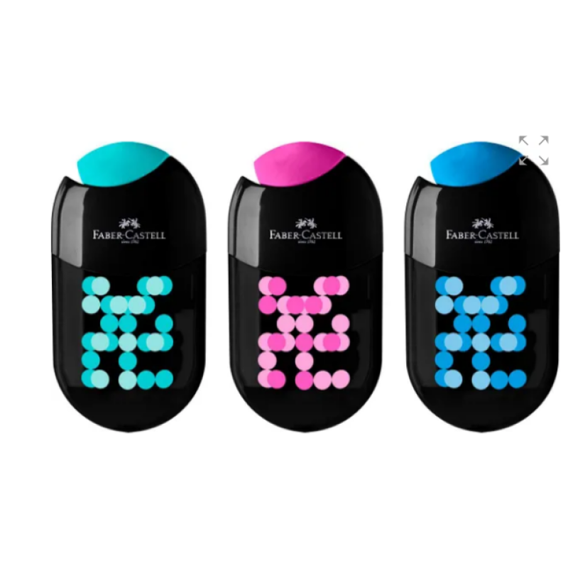 Faber-Castell Puntenslijper Two Tone duo slijper+gum (in 3 kleuren beschikbaar) (FC-183535) per stuk