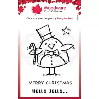 Woodware • Clear singles stempel Top hat robin (FRM026)