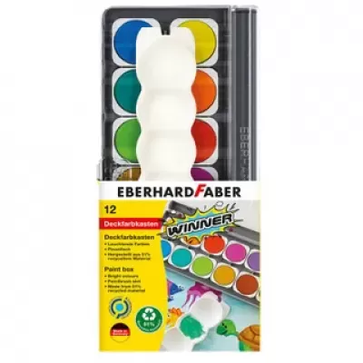 Verfdoos Eberhard Faber Winner 12 kleuren incl. mengpalet (EF-578312)