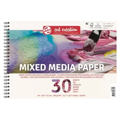 TALENS ART CREATION Mixed Media Papier A4 250 g 30 Vellen (9312002M)