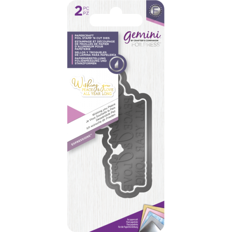 Gemini Foil Stamp ‘N’ Cut Die Expressions Wishing you Peace (GEM-FSC-EXP-WYPE)
