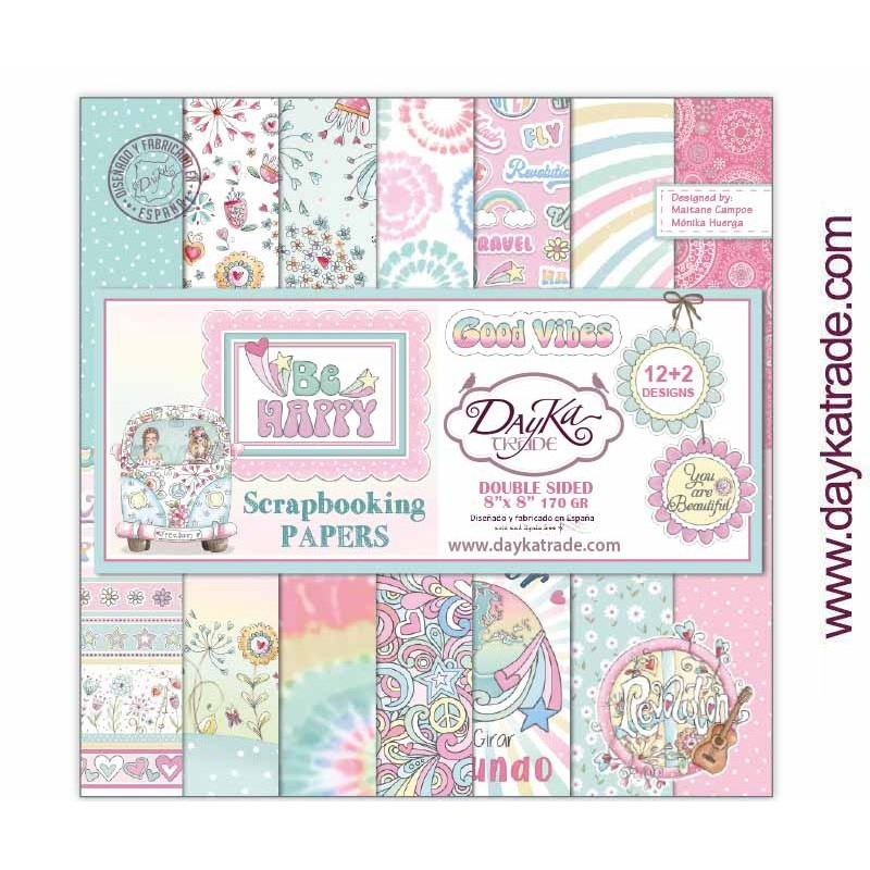 DayKa Trade Be Happy 8x8 Inch Paper Pack (SCP-1032)