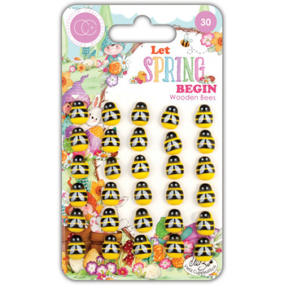 Craft Consortium Let Spring Begin Adhesive Wooden Bees (CCWDNS021)