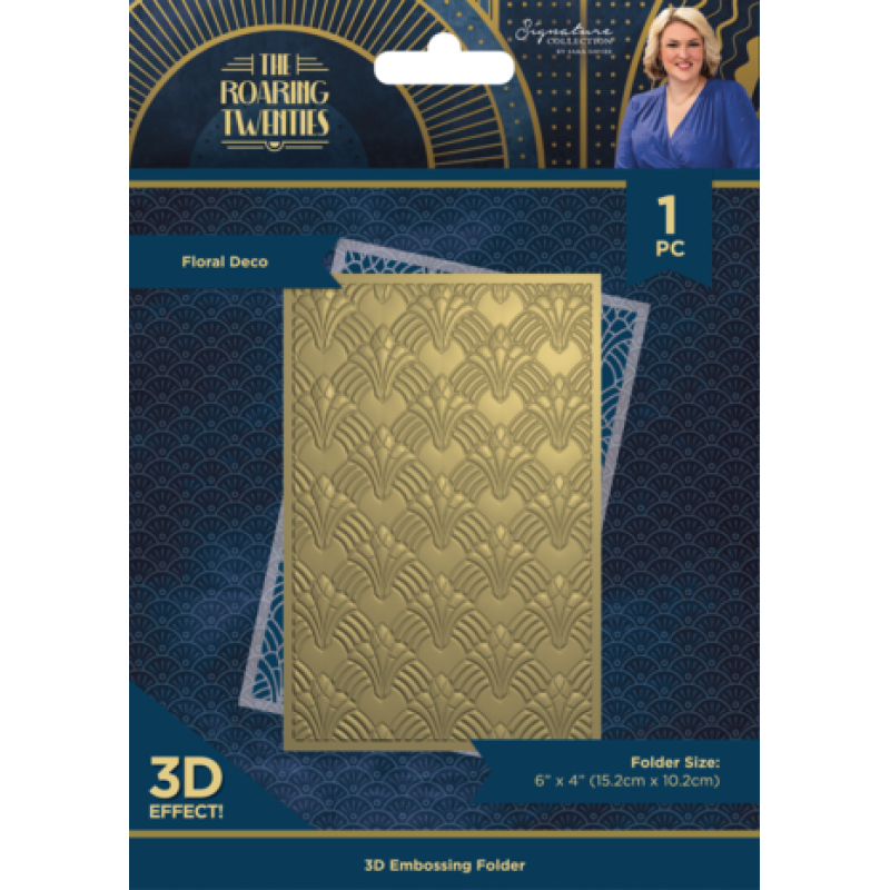Crafter's Companion The Roaring Twenties 3D Embossing Folder Floral Deco (S-TRT-3D-EF4-FLDE)