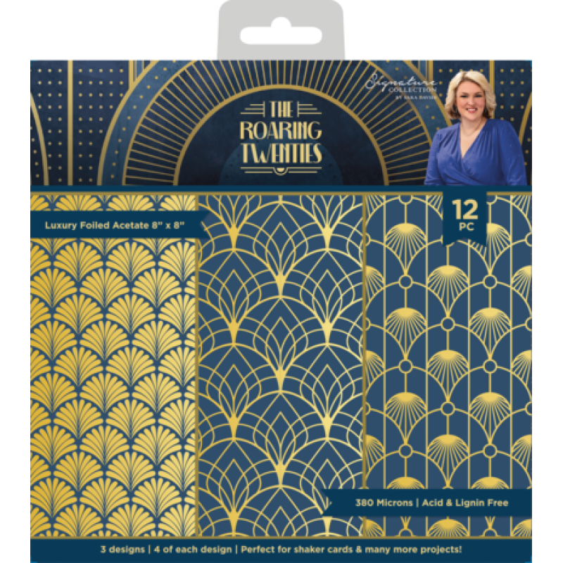 Crafter's Companion The Roaring Twenties Luxury Foiled Acetate 8x8 Inch Gold (S-TRT-ACE8-LUXF-G)