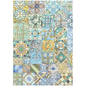 Stamperia Blue Dream A4 Rice Paper Tiles (DFSA4740) 1 stuks