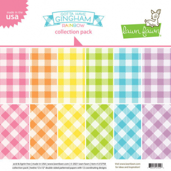 Lawn Fawn Gotta Have Gingham Rainbow 12x12 Inch Collection Pack (LF2758)