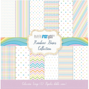 Papers For You Rainbow Basics Scrap Paper Pack (12pcs) (PFY-10501)