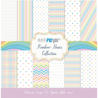 Papers For You Rainbow Basics Scrap Paper Pack (12pcs) (PFY-10501)