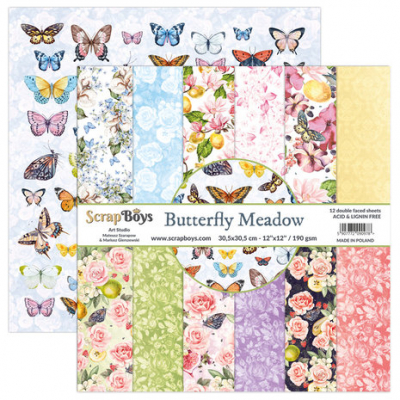 ScrapBoys Butterfly Meadow 12x12 Inch Paper Pack (BUME-08)
