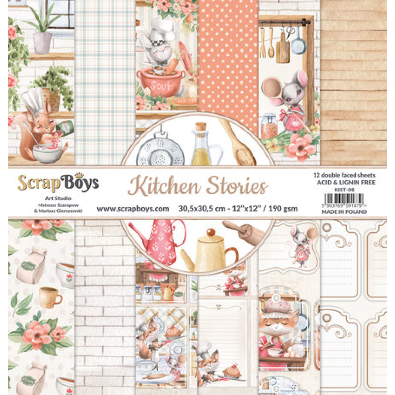 ScrapBoys Kitchen Stories 12x12 Inch Paper Pack (KIST-08)