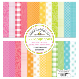 Doodlebug Design Over The Rainbow 12x12 Inch Petite Prints Assortment Pack (7995) (842715079953)