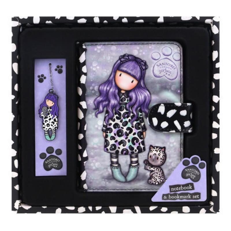Gorjuss Notebook with Bookmark Set Smitten Kitten (1086GJ04)