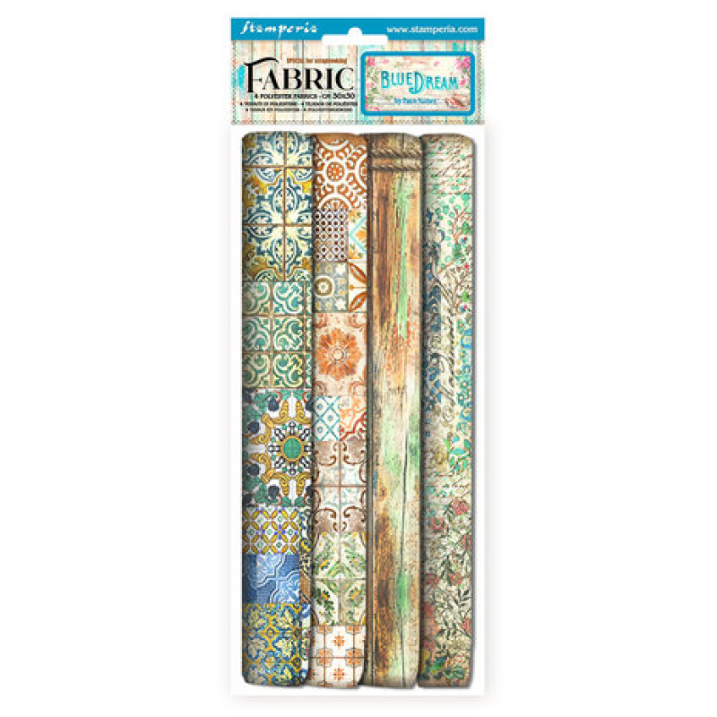 Stamperia Blue Dream 12x12 Inch Fabric Sheets (4pcs) (SBPLT09)