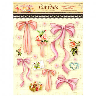 Memory Place Forest Friends 2 Pink Ribbon Cut Outs (MP-58841)