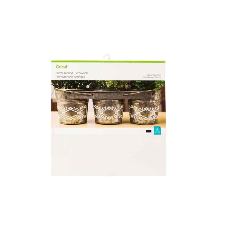 Cricut Premium Vinyl Removable 12x12 Inch Basic Value Pack (20pcs) (2004329)