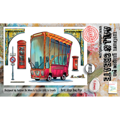 Aall and Create Stamp Set A7 Brit Stop Bus Pop (AALL-TP-1113)