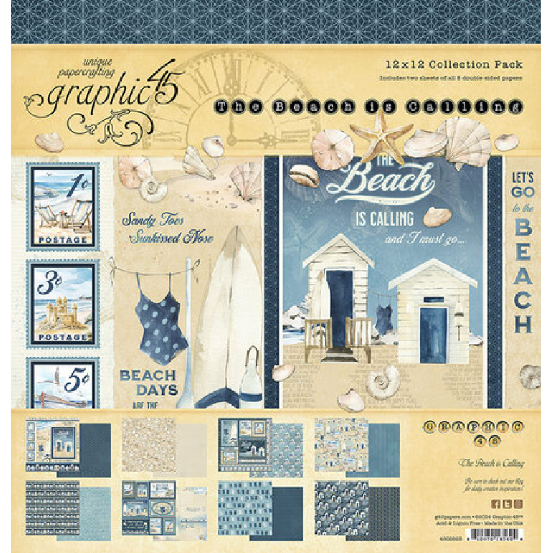 Graphic 45 The Beach is Calling 12x12 Inch Collection Pack (4502823)