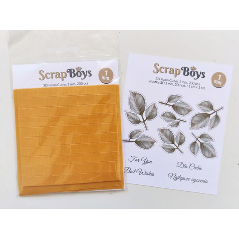 Scrapboys 3D Foam Cubes 1 mm 1x1 cm (200pcs) (SB-03)