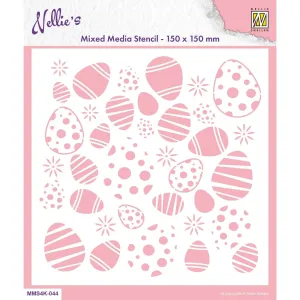 Nellie Snellen • Stencil 15x15cm Easter Eggs Background (MMS4K-044)