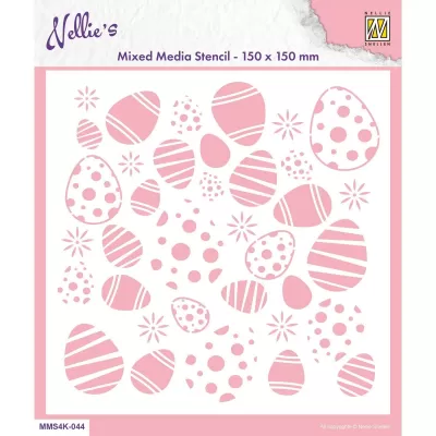 Nellie Snellen • Stencil 15x15cm Easter Eggs Background  (MMS4K-044)