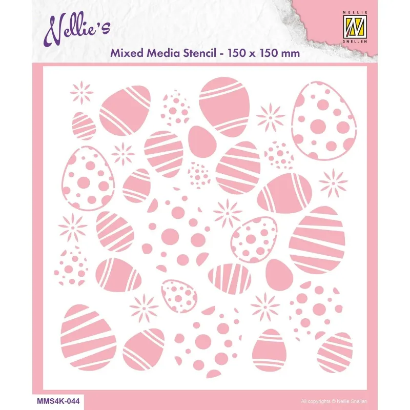 Nellie Snellen • Stencil 15x15cm Easter Eggs Background (MMS4K-044)
