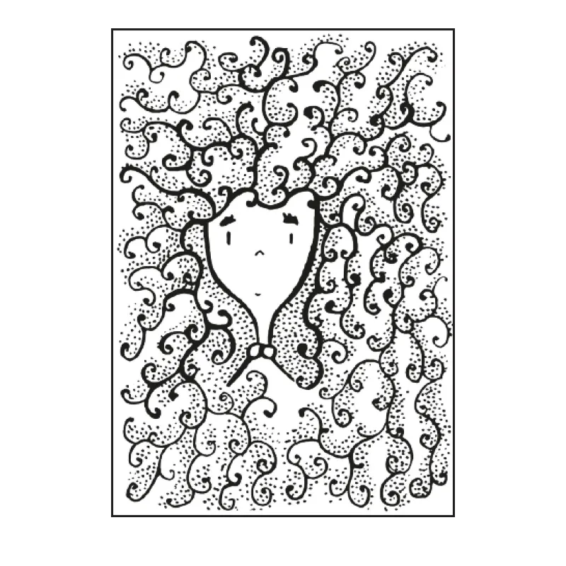 Paperfuel • Embossing sjabloon A6 curly hair don't care (PF106007)