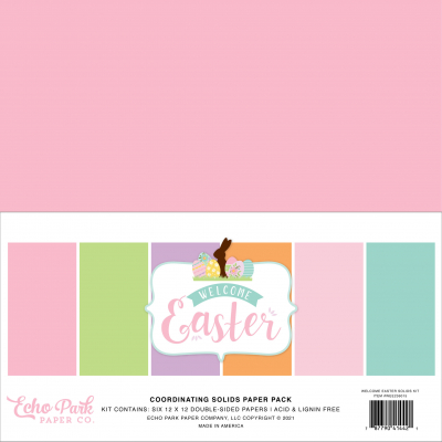Echo Park Welcome Easter 12x12 Inch Coordinating Solids Paper Pack (WEE236015)
